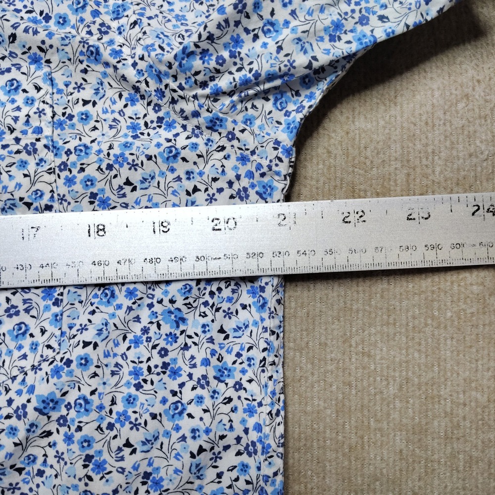 Uniqlo x Liberty of London Shirt Mens L Blue Ditsy Floral Short Sleeve Button Up - Picture 5 of 7